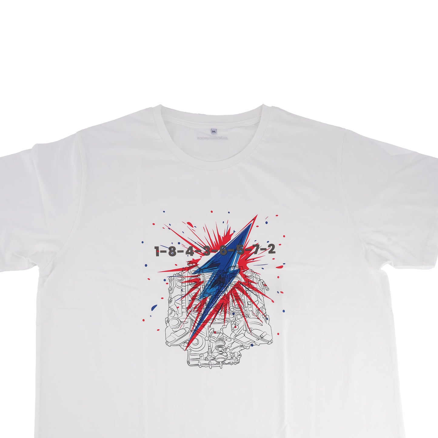 V8 Engine Graphic T-Shirt For Car Enthusiasts Gearheads V8 Engine Cool T-Shirt,Size 2XL