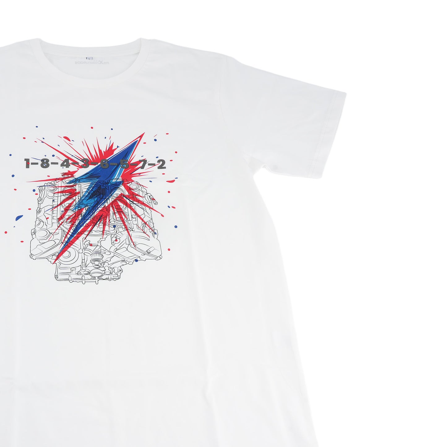 V8 Engine Graphic T-Shirt For Car Enthusiasts Gearheads V8 Engine Cool T-Shirt,Size L