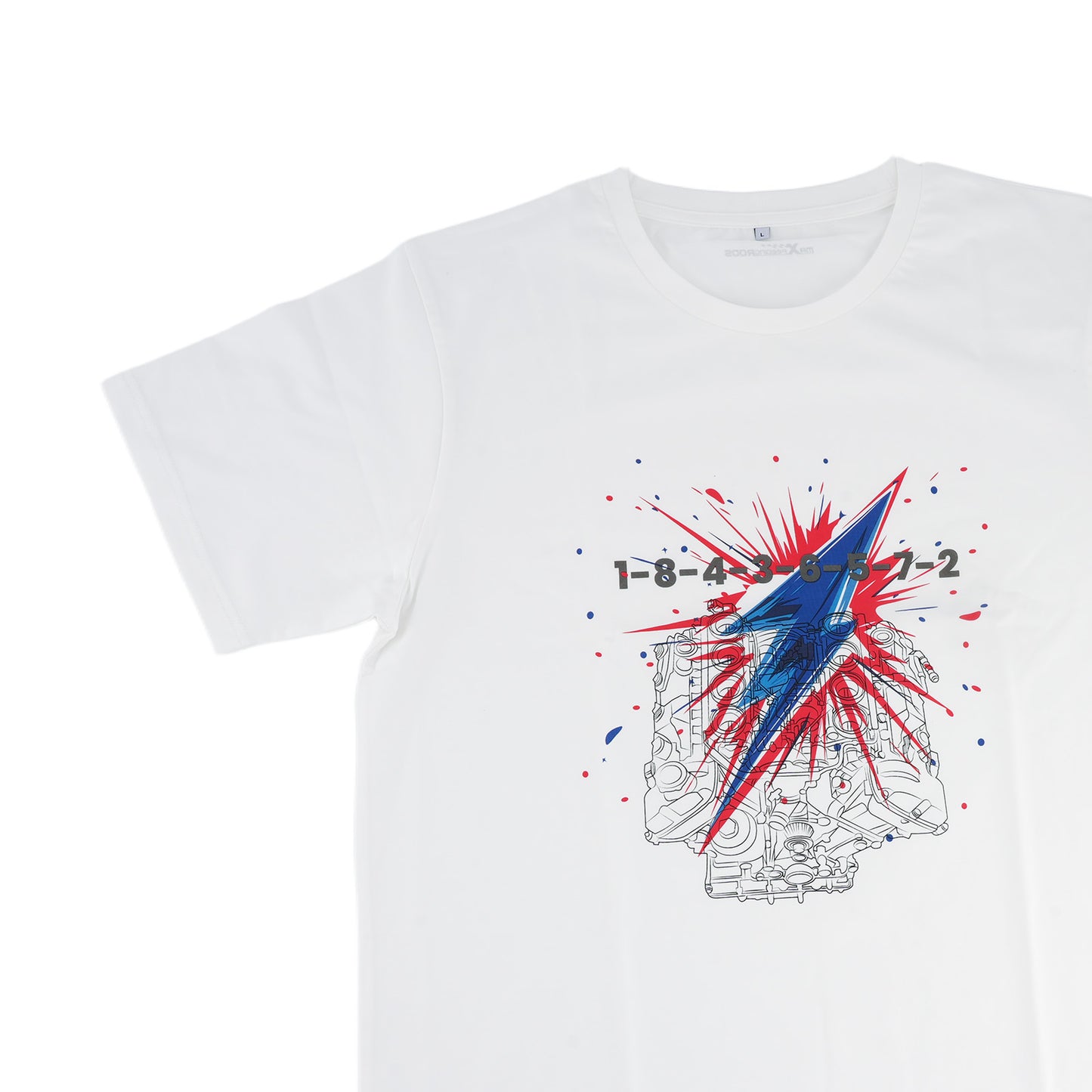 V8 Engine Graphic T-Shirt For Car Enthusiasts Gearheads V8 Engine Cool T-Shirt,Size L
