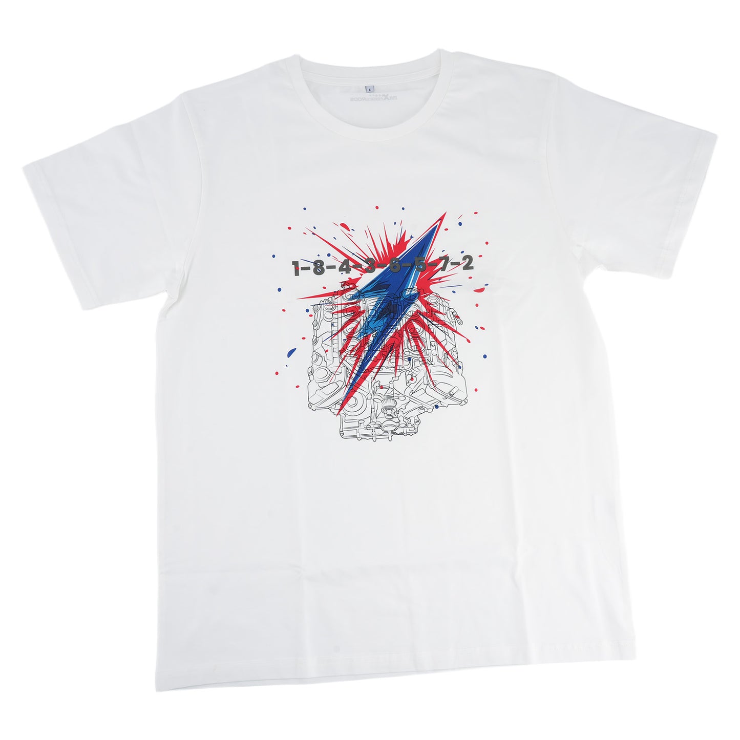 V8 Engine Graphic T-Shirt For Car Enthusiasts Gearheads V8 Engine Cool T-Shirt,Size L
