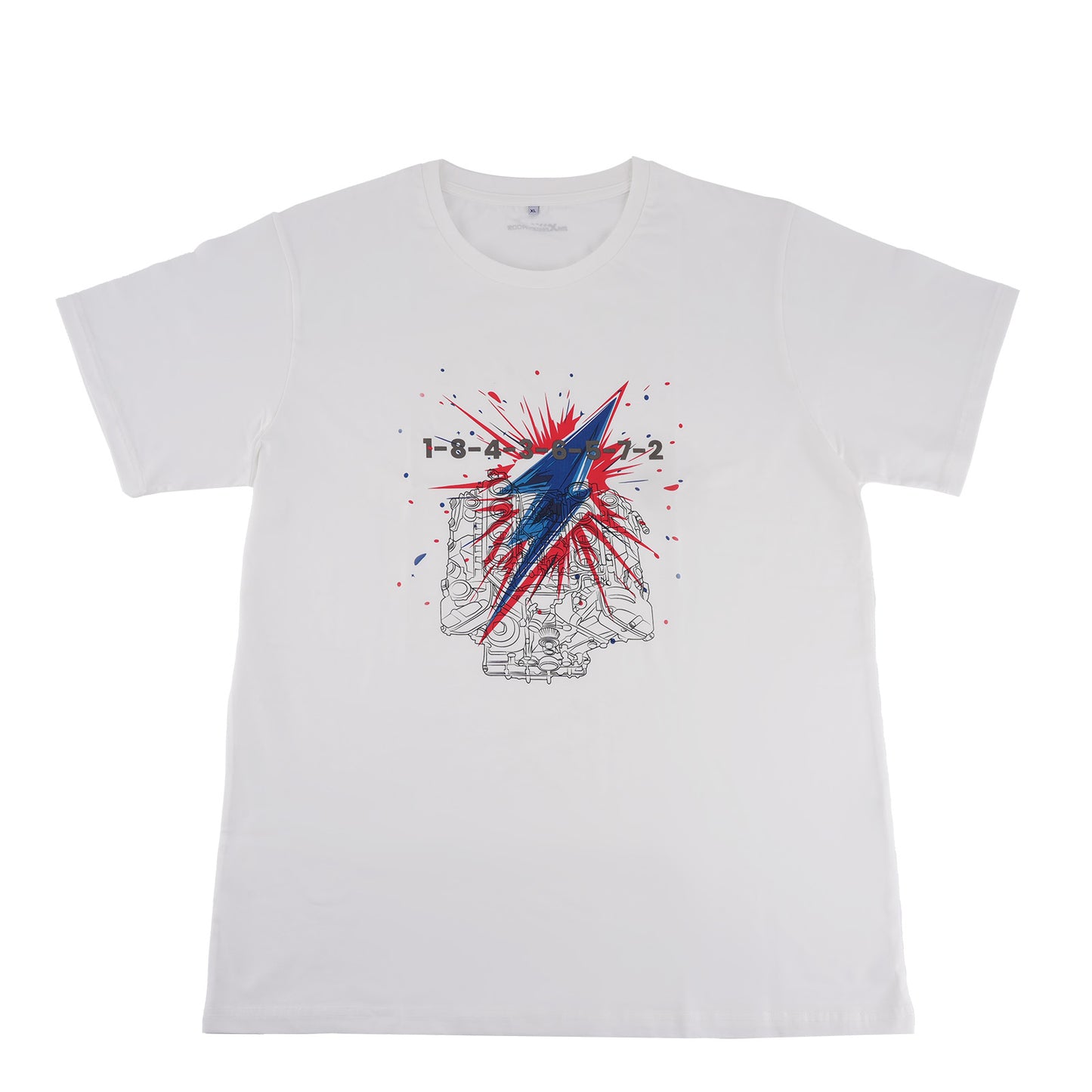 V8 Engine Graphic T-Shirt For Car Enthusiasts Gearheads V8 Engine Cool T-Shirt,Size XL