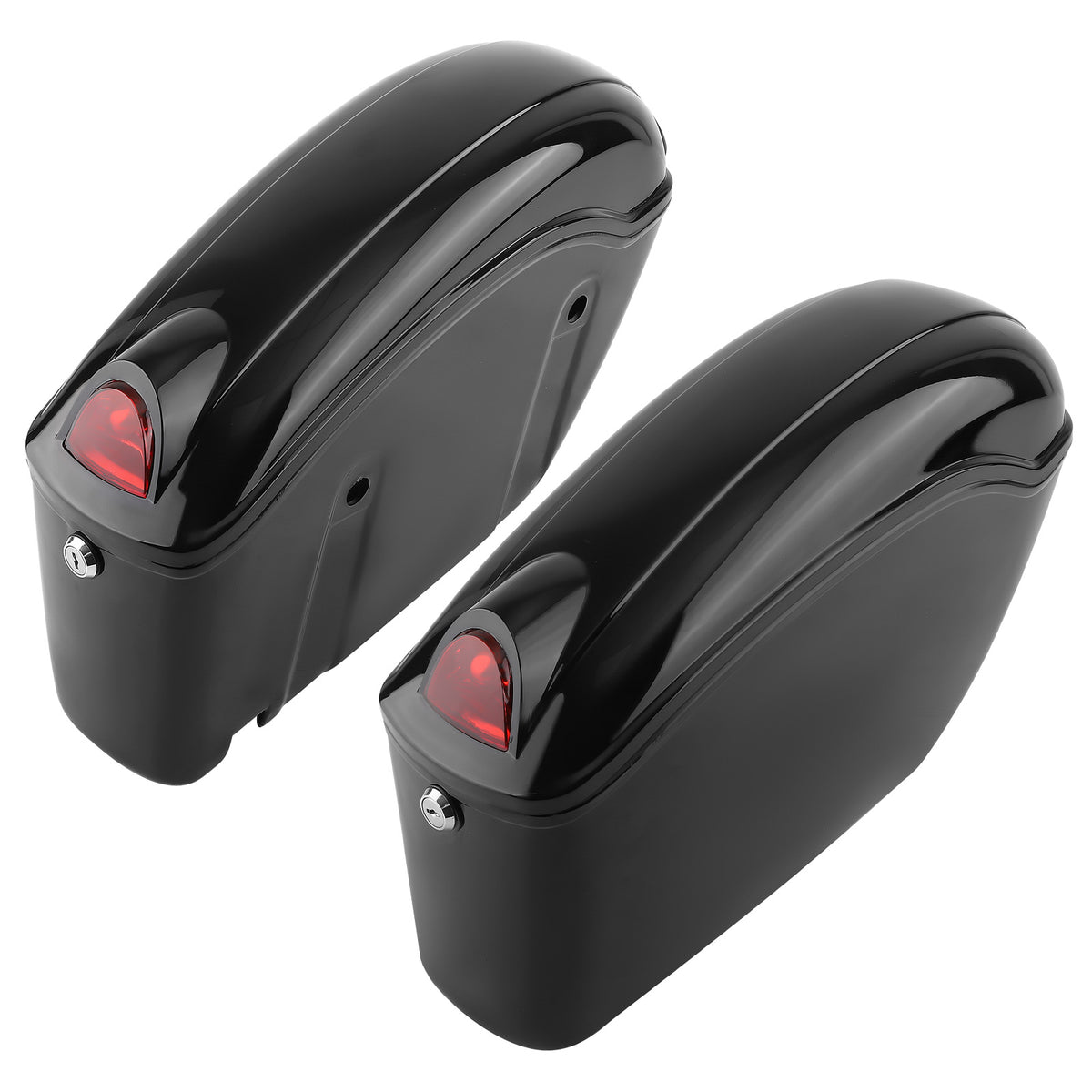 Black Hard Saddle Bags Trunk Luggage compatible For Harley Honda Yamaha 48*30*16cm