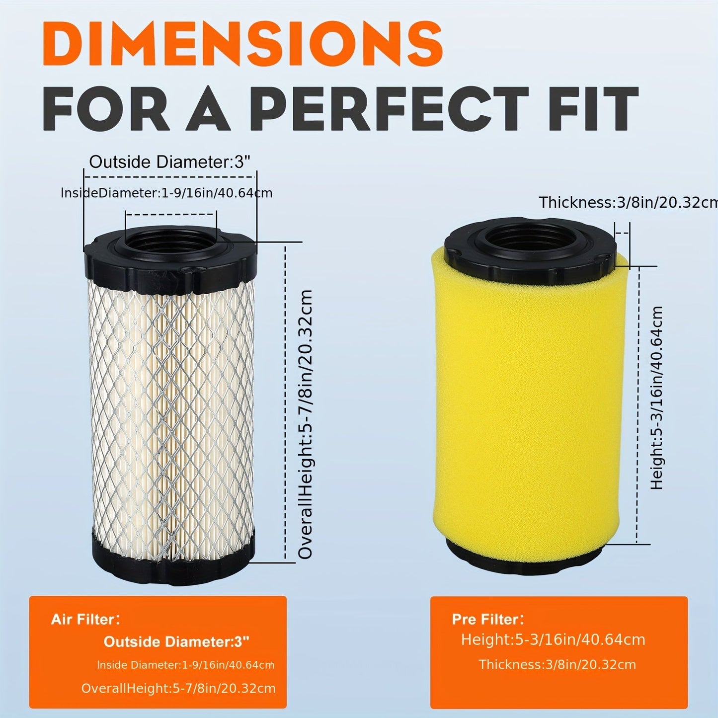 793569 793685 Air Filter Kit for John Deere GY21055 Lawnmowers