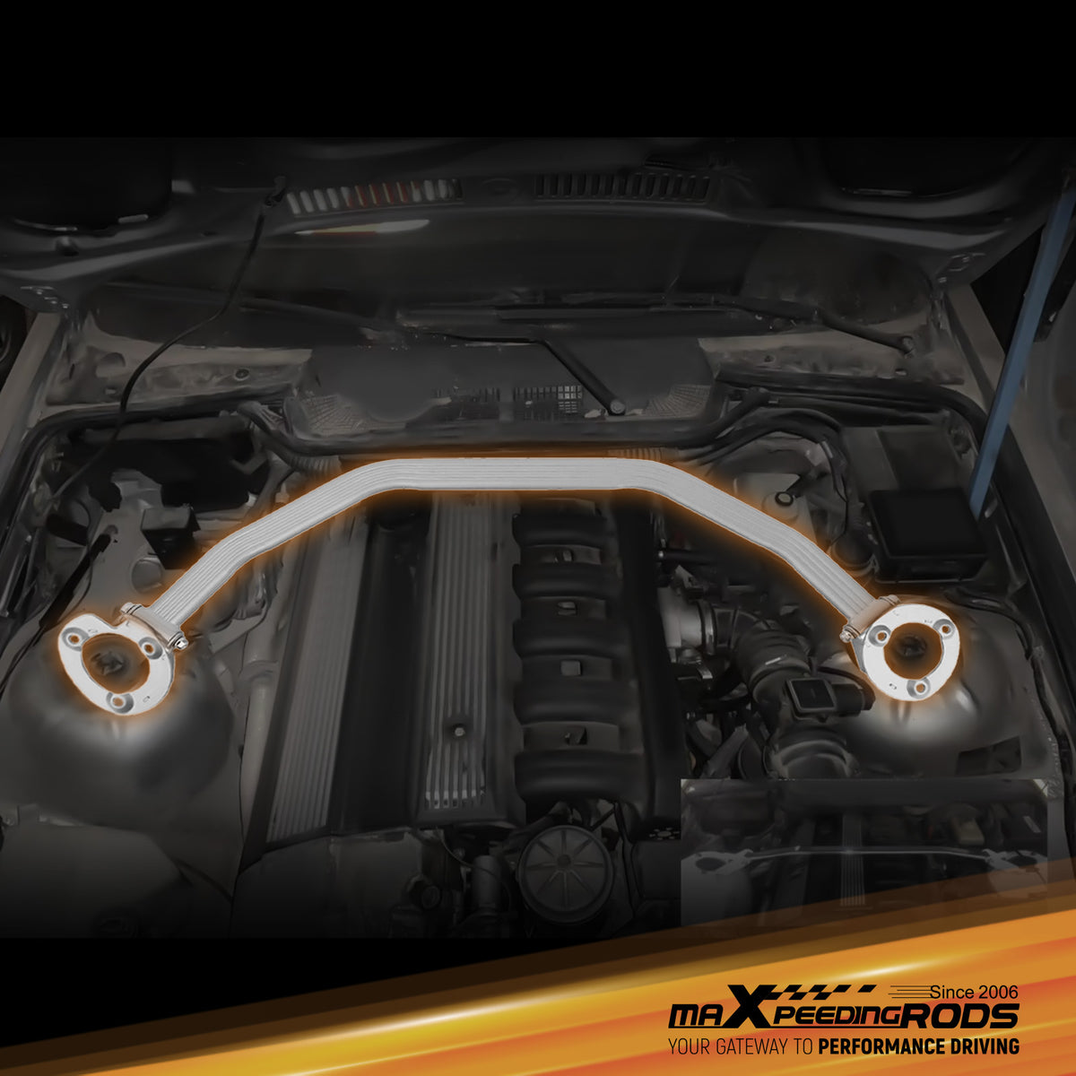 Front Upper Strut Bar Tower Brace Support Kit compatible For BMW 3 Series E36 1992-1998