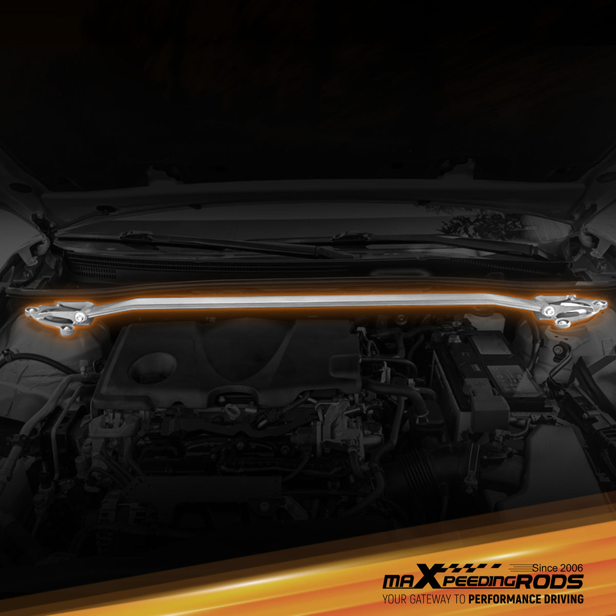 Front Upper Strut Tower Bar Engine Brace compatible For Toyota Camry Sedan 4-Door 2018-2024