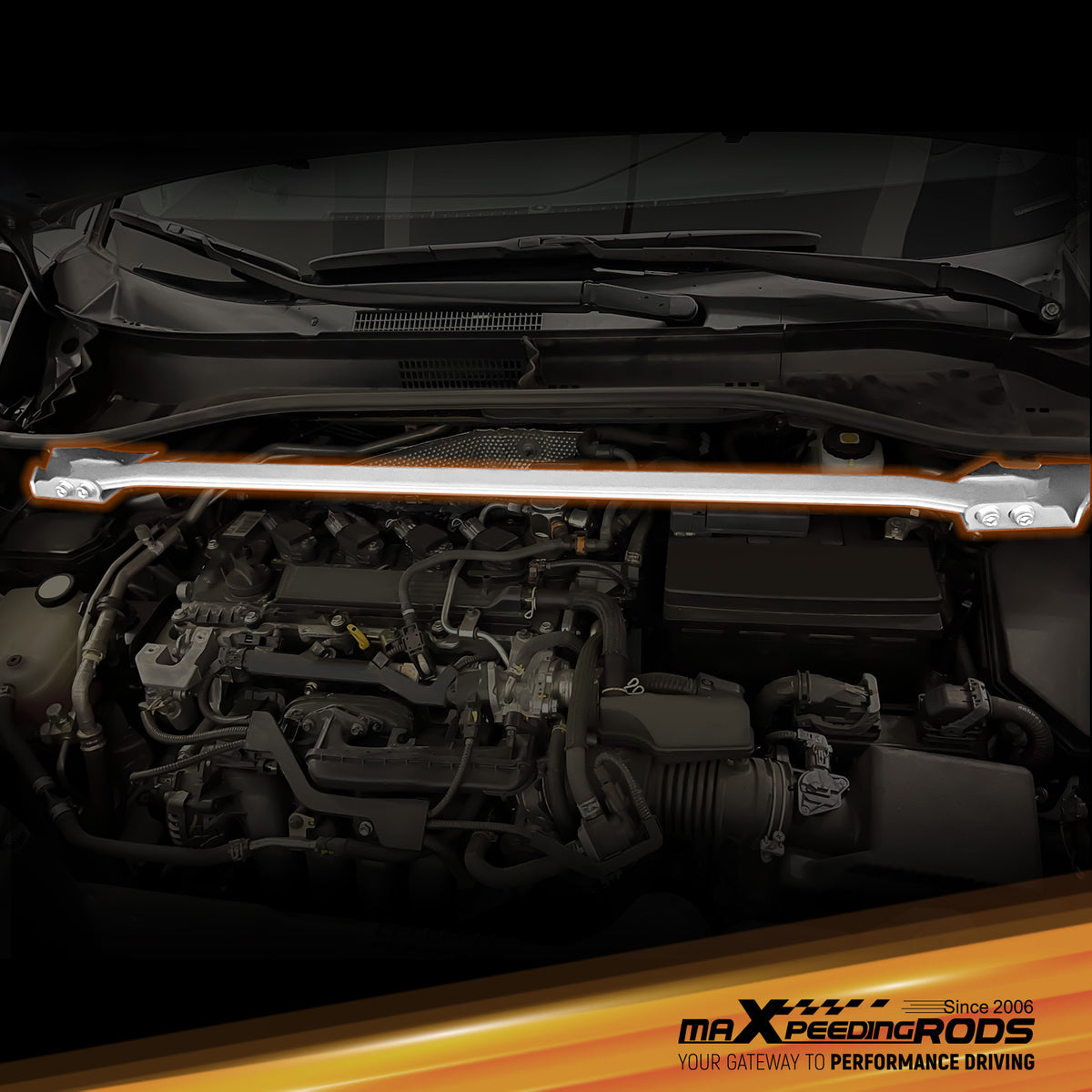 Front Upper Strut Bar Tower Brace compatible For Toyota Corolla Cross Frontlander 2019-2024