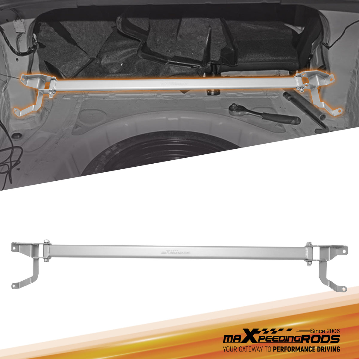 Rear Upper Trunk Strut Bar Tower Brace Support compatible For Subaru BRZ compatible For Scion FR-S 2013+