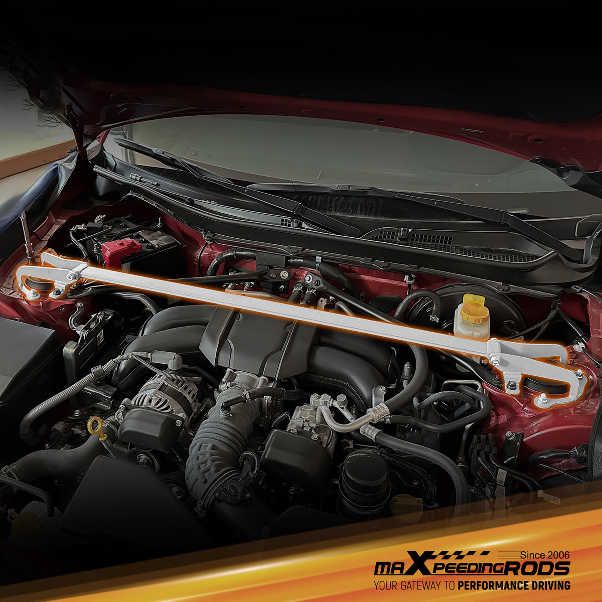 Front Upper Strut Bar Strut Tower Brace compatible For Toyota 86 2017-2019 compatible For Scion FR-S 13-16