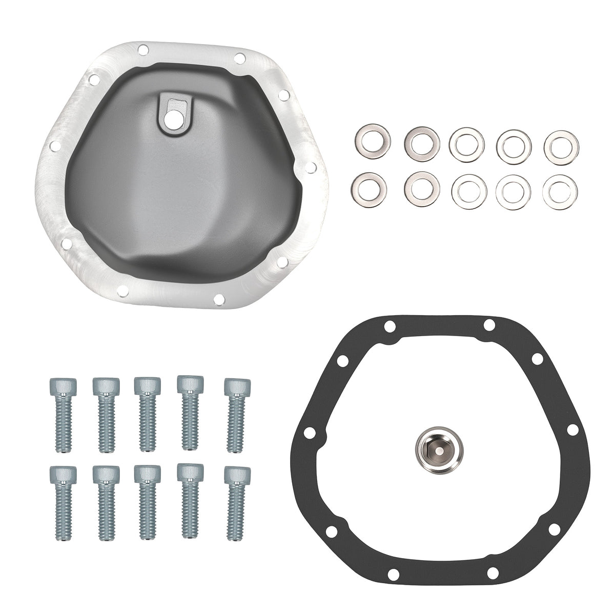Aluminum Differential Cover compatible For Chevy 1/2 Ton 3/4 Ton 1966-1980 Silver