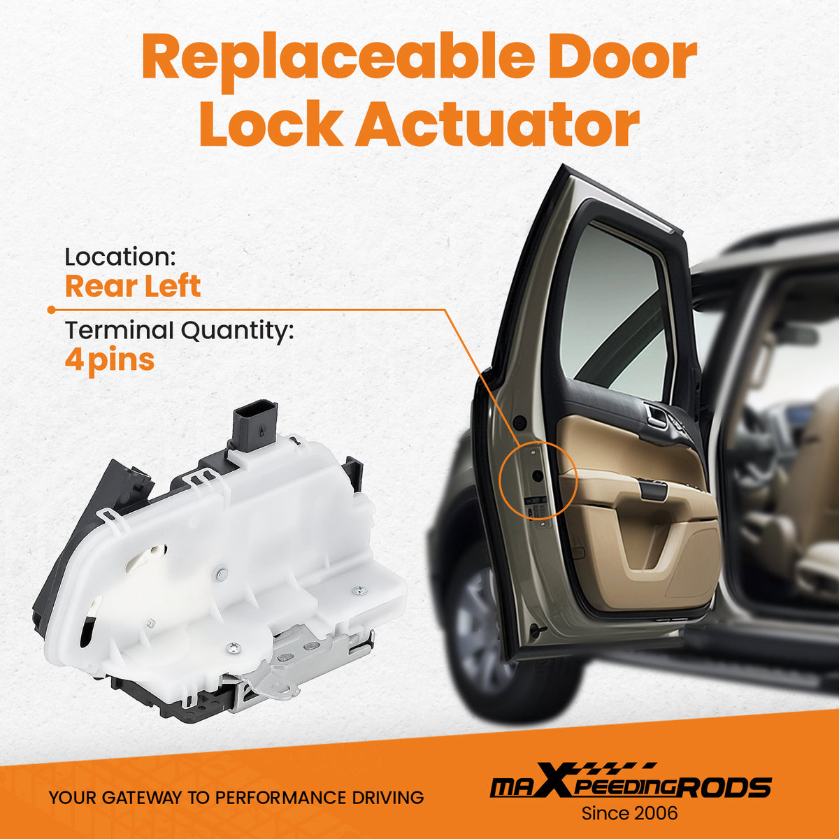 Door Lock Actuator compatible For Ford Mustang/Taurus 2010-2019 BB5Z7826413A