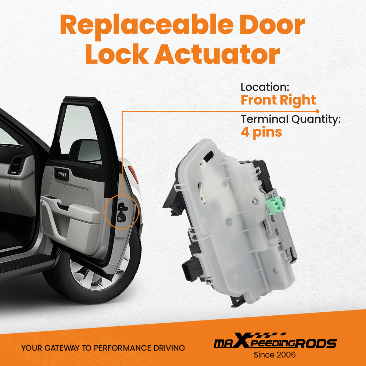 Door Lock Actuator compatible For Ford Explorer 2011-2019 9L3Z5421812A Front Right