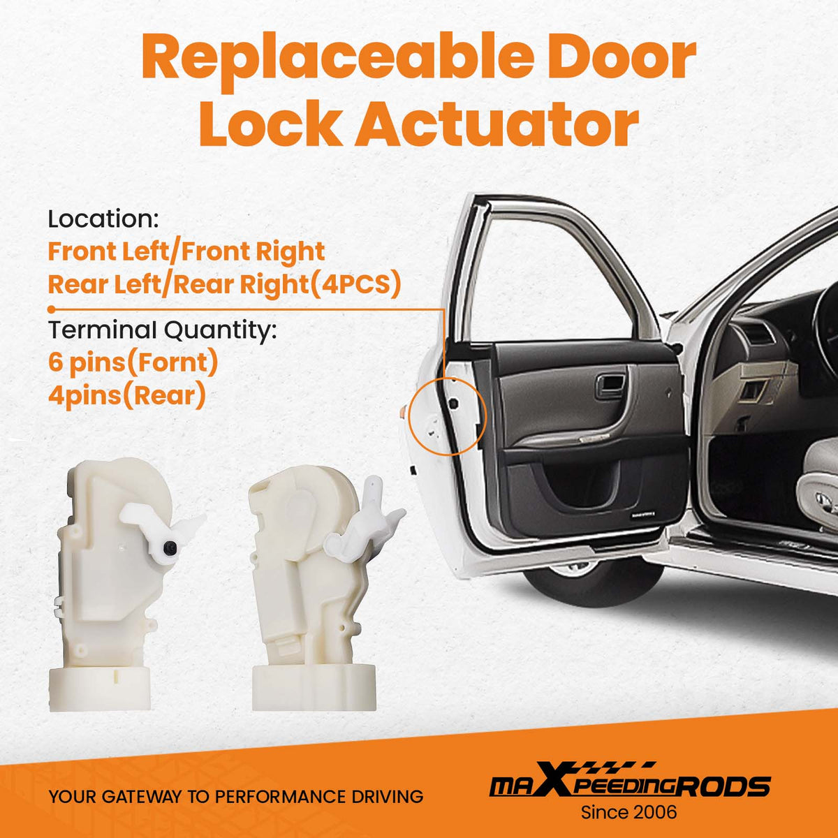 Compatible For Lexus RX300 Front/ Rear GS430 1999-2003 4pcs Door Lock Latch Actuators