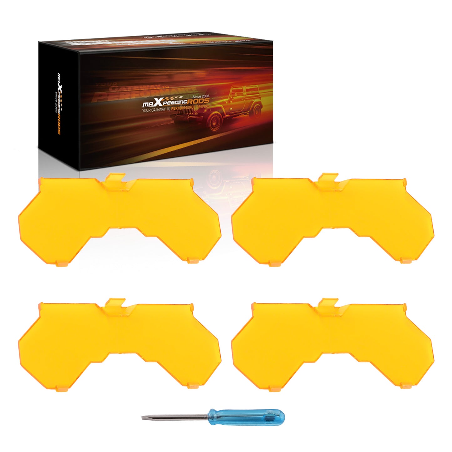 Square LED Light Shield For 7inch Crosshair Series Amber Cover
