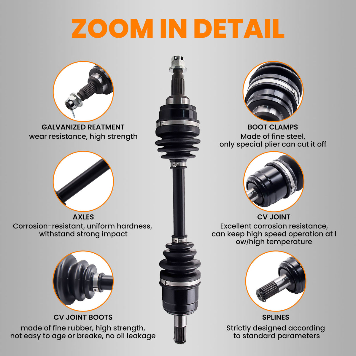 Front CV Axle Shaft Left LHRight RH Pair Set compatible For Honda TRX300 Fourtrax 88-00