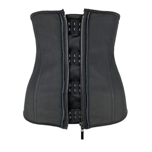 Women Latex Waist Trimmer Body Shaper Corsets with Zipper Cincher Corset Top Slimming Belt Black Shapers Shapewear Plus Size