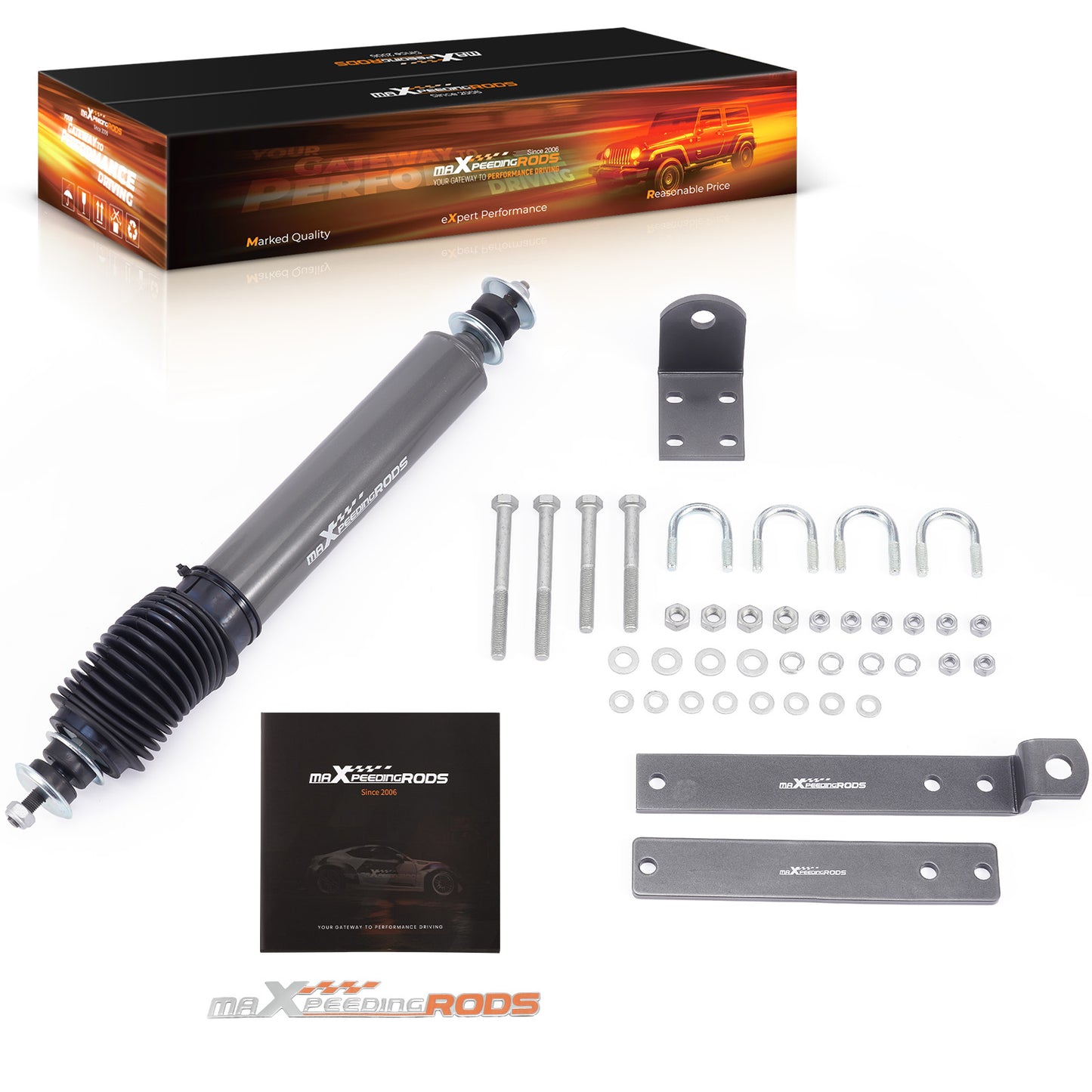 Bolt-On Steering Damper compatible For Ford Ranger 1991-1997 2WD/4WD 36KN Tensile Strength