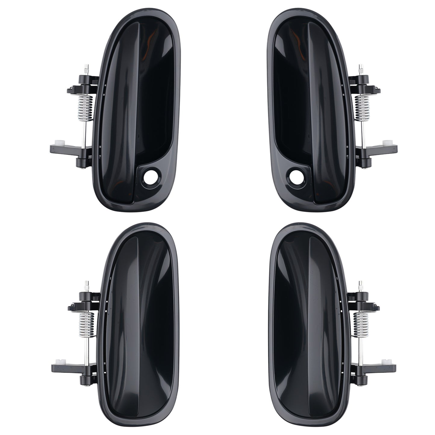 Black Door Handle Front Left Rear compatible for Honda Civic 96-00 HO1520101 4Pcs