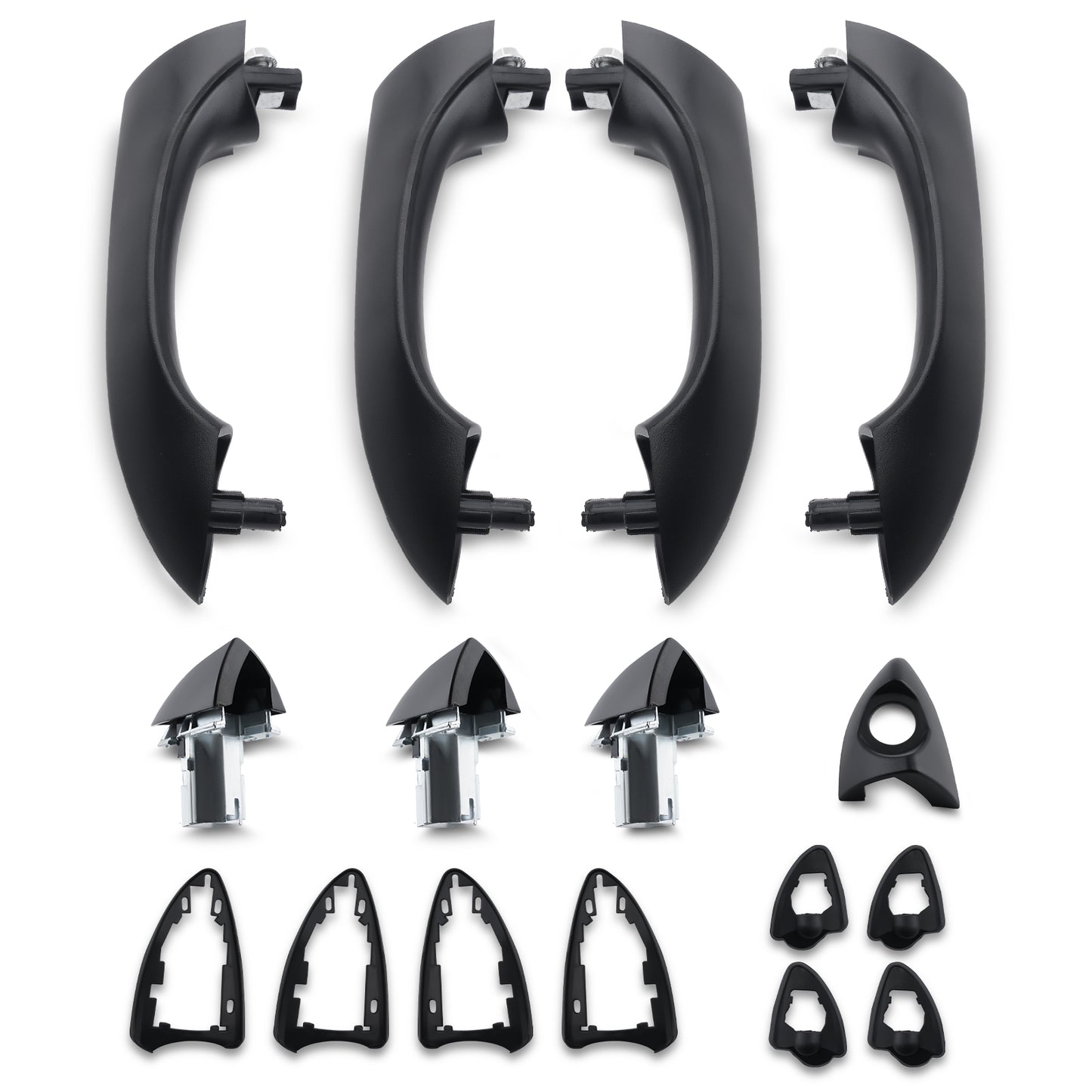 4x Black Outer Door Handle Front Rear compatible For BMW X5 00-06 51218257737 Plastic
