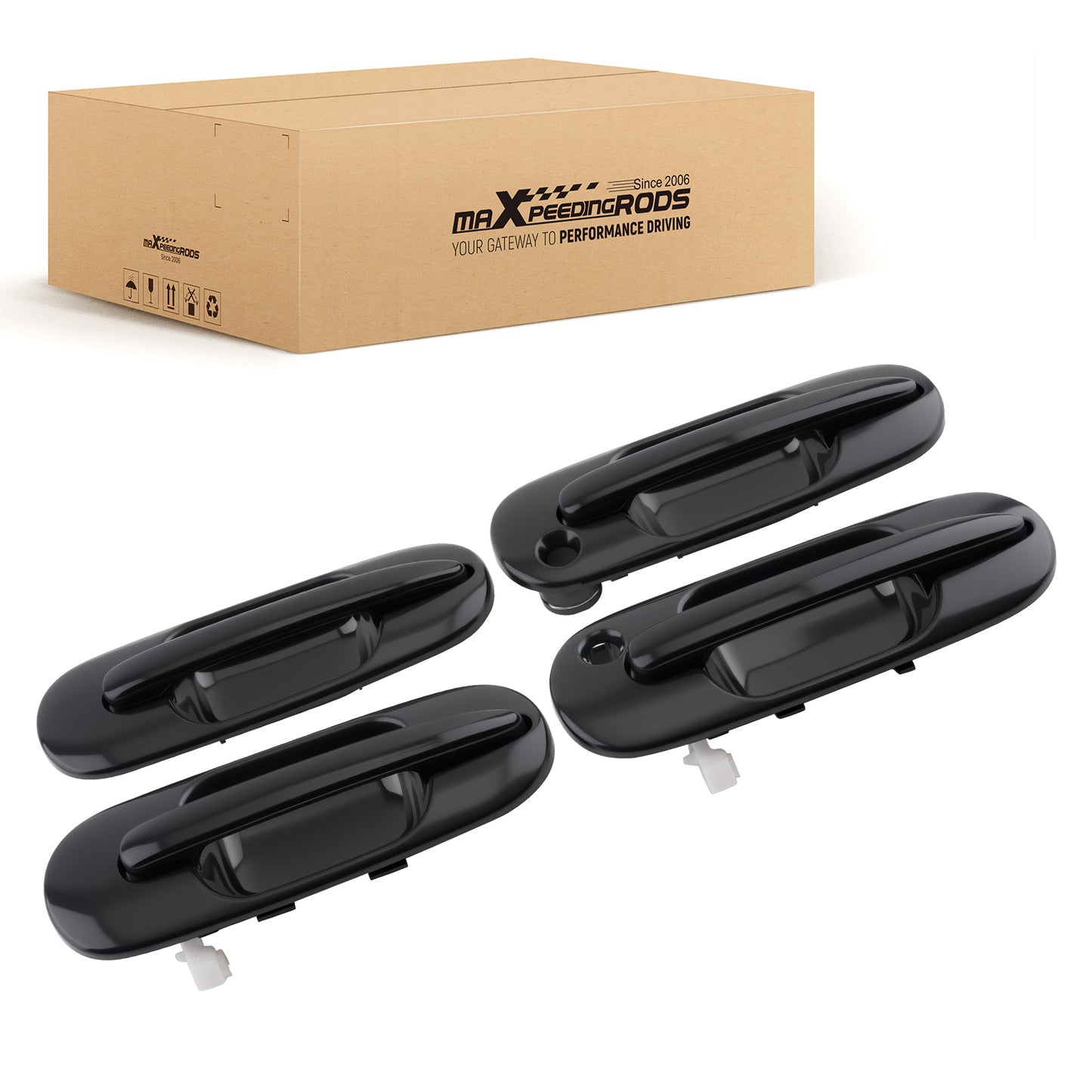 Door Handle 4Pcs Black compatible For Honda CR-V 1997-2001 72140ST0003 72640ST0003