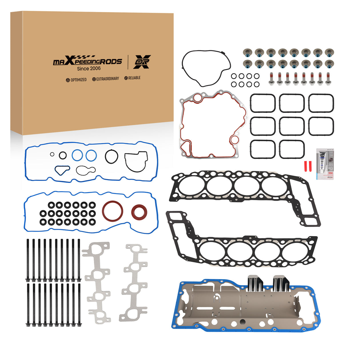 Engine Full Gasket Set w/Head Bolts compatible For Dodge Ram Jeep Grand Cherokee 4.7L 02-07