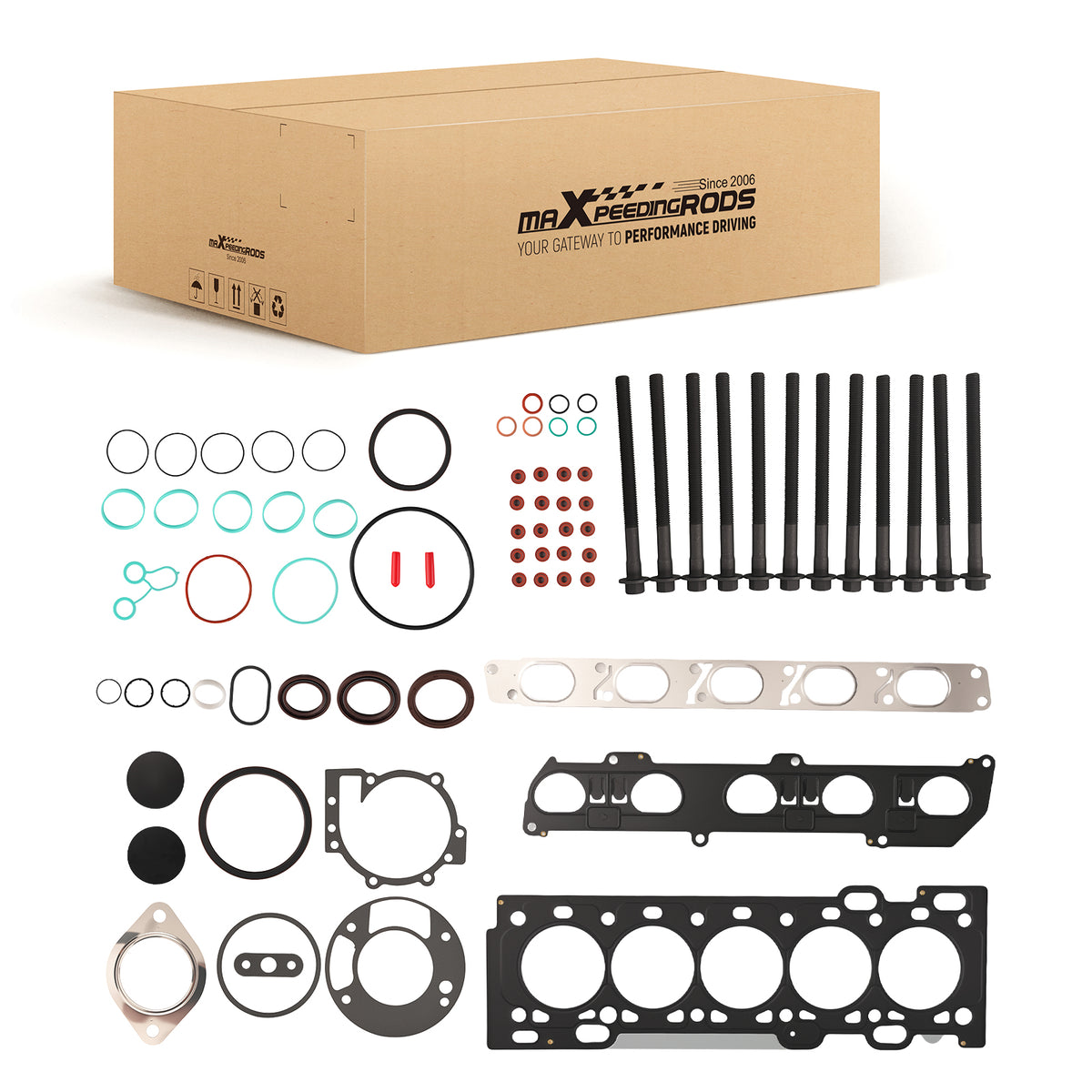 Engine Cylinder Head Gasket Set w/ Bolts compatible For Volvo S60 T5 T6 2.0L 2.5L 3.0L 2015