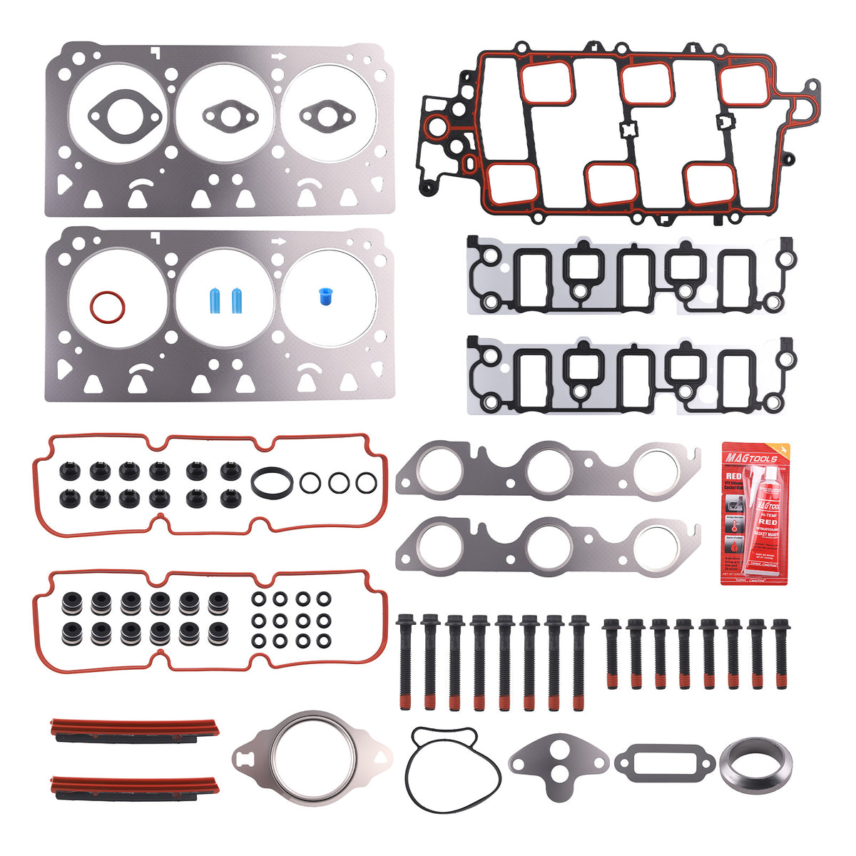 Head Gasket Set Bolts compatible For Buick Lacrosse Lucerne compatible For Pontiac Grand Prix 3.8L 2006-09