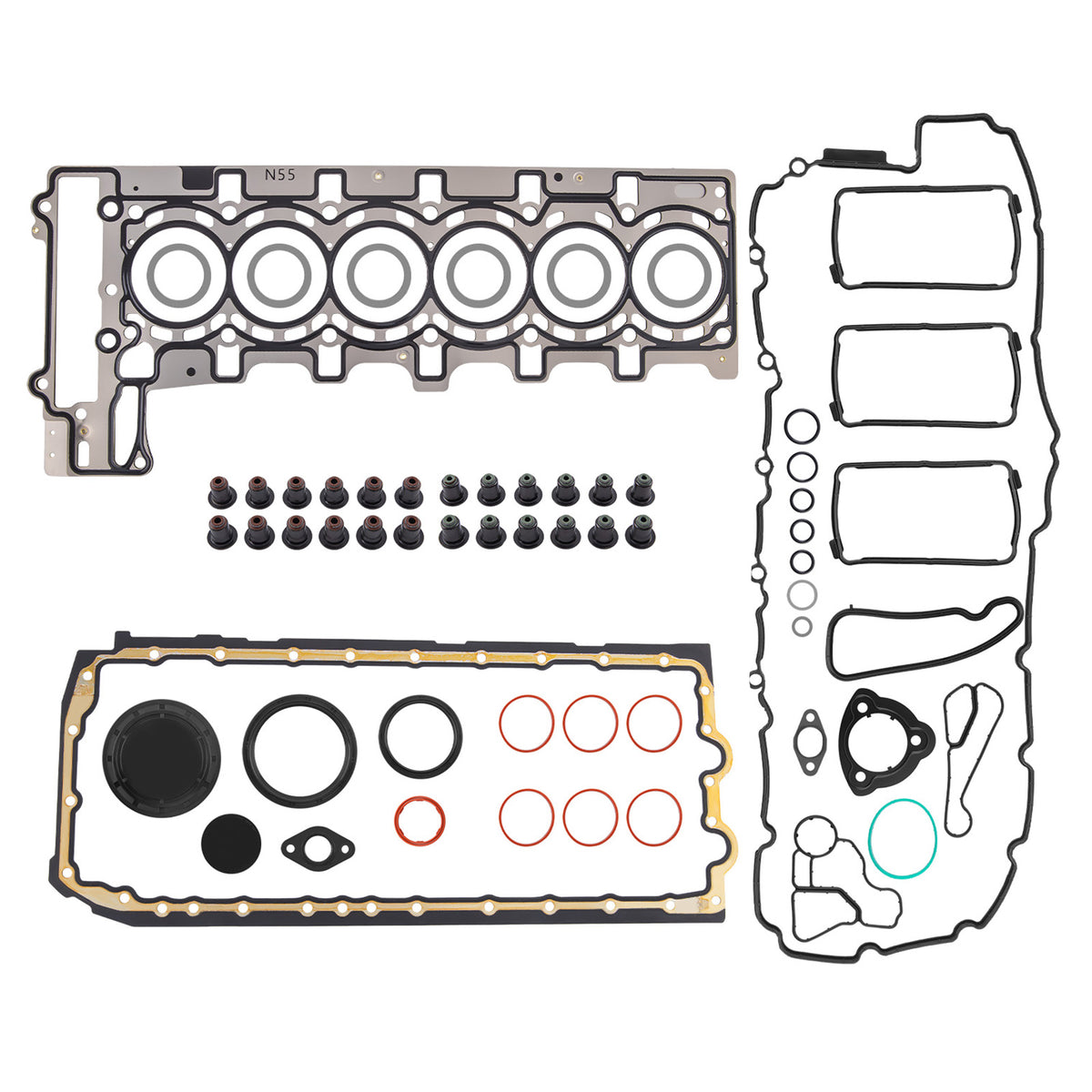 Engine Gasket Full Set compatible For BMW 335i X3 X5 X6 E90 F30 F10 F26 3.0T 11127587804