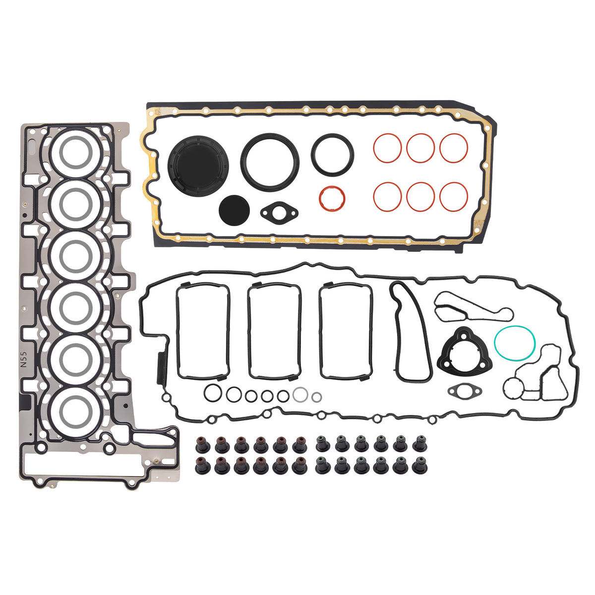 Engine Gasket Full Set compatible For BMW 335i X3 X5 X6 E90 F30 F10 F26 3.0T 11127587804