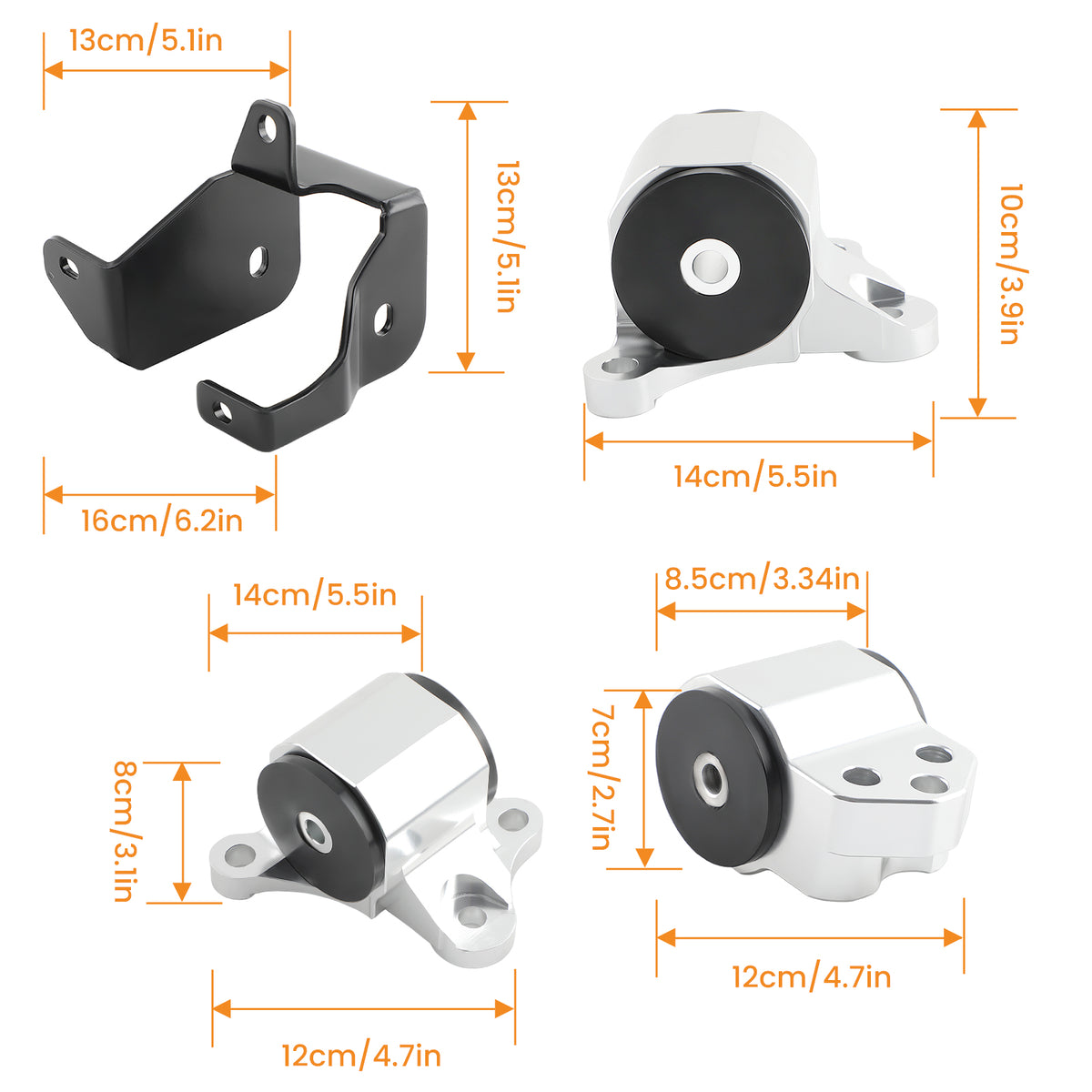 Billet 3 Bolt Engine Swap Mount Kit compatible For Honda Civic EK B/D Series 1996 1997-2000