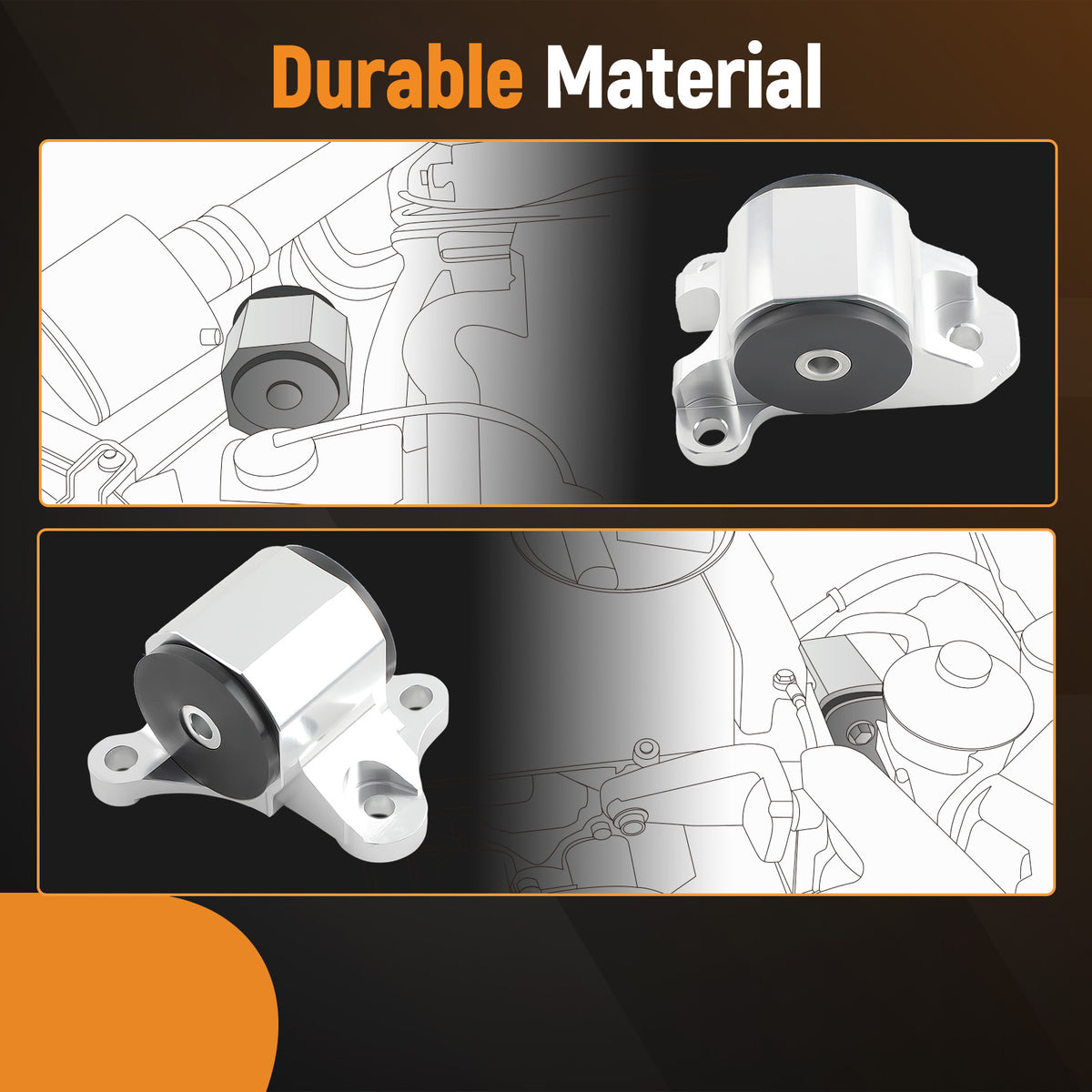 Billet 3 Bolt Engine Swap Mount Kit compatible For Honda Civic EK B/D Series 1996 1997-2000