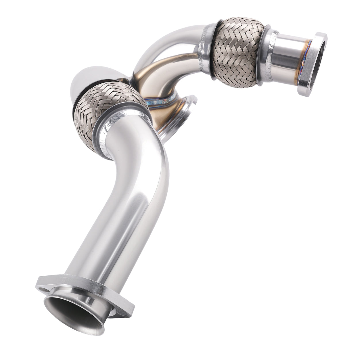 Exhaust Turbo Up Pipe Assembly compatible For Ford Powerstroke 6.0L 2003-07 Stainless Steel