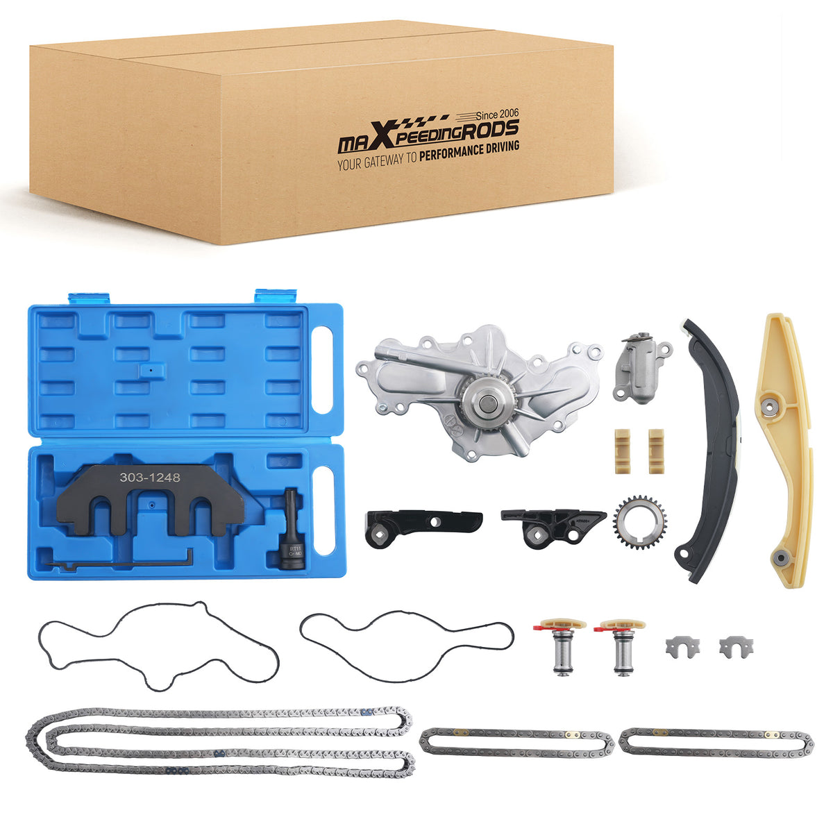 Timing Chain Water Pump Kit compatible For Ford Edge 2011-2019 3.5L 3.7L V6 BL3Z-6268-A