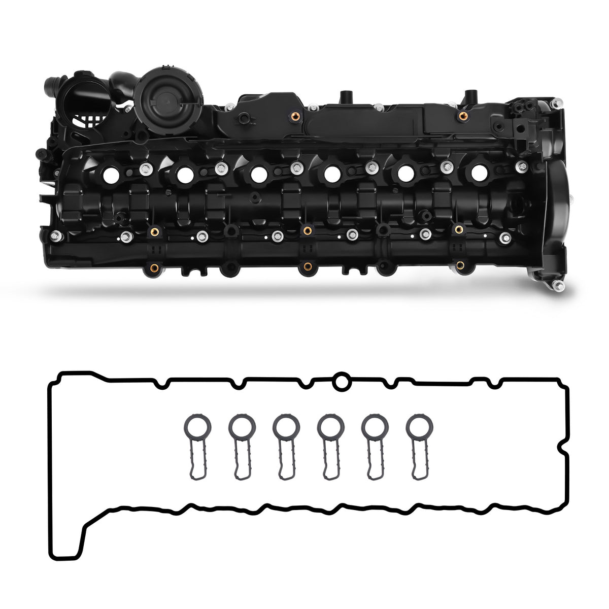 Valve Cover w/ Gasket compatible For BMW Series 3 4 5 6 7 E90 F30 E92 E93 3.0 L 11128511746