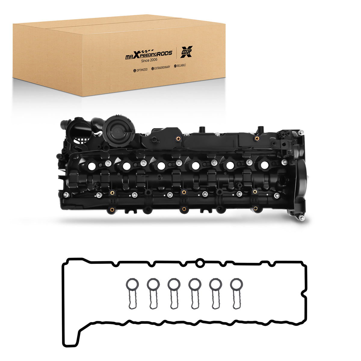Valve Cover w/ Gasket compatible For BMW Series 3 4 5 6 7 E90 F30 E92 E93 3.0 L 11128511746