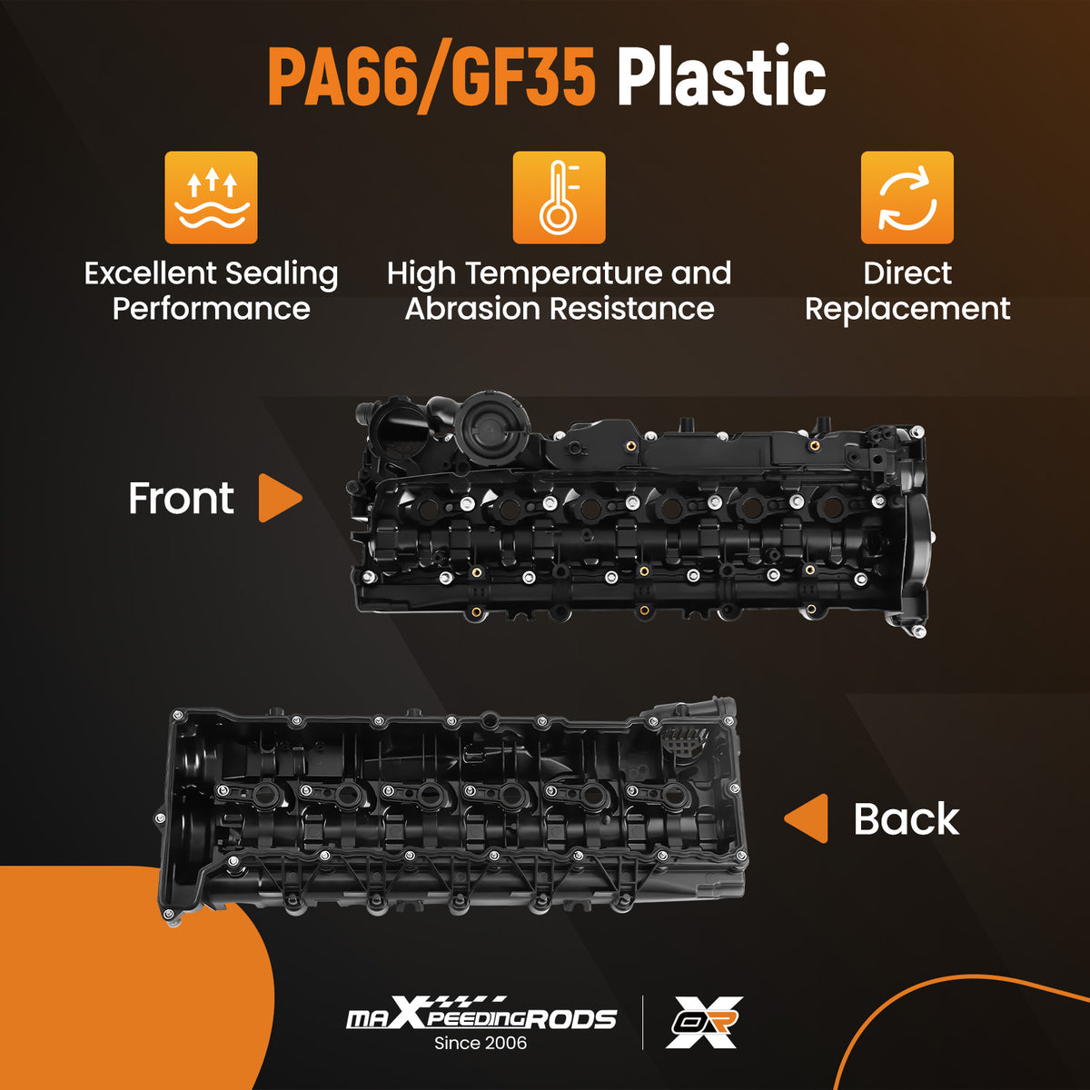 Valve Cover w/ Gasket compatible For BMW Series 3 4 5 6 7 E90 F30 E92 E93 3.0 L 11128511746