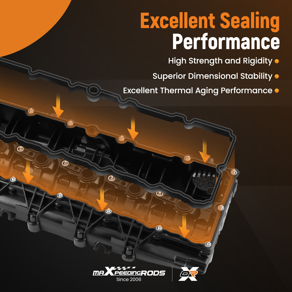 Valve Cover w/ Gasket compatible For BMW Series 3 4 5 6 7 E90 F30 E92 E93 3.0 L 11128511746