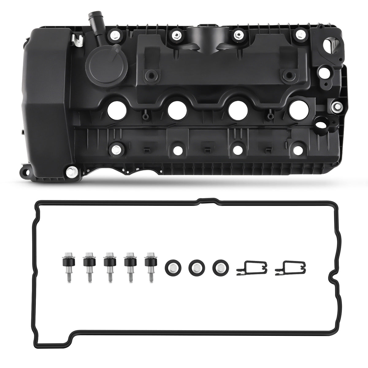 Left Engine Valve Cover w/Gasket Kit compatible For BMW 545i 550i 745i 750i X5 2002-2010