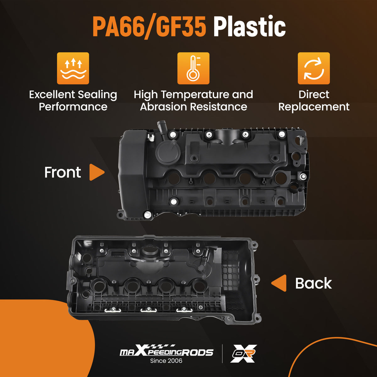 Left Engine Valve Cover w/Gasket Kit compatible For BMW 545i 550i 745i 750i X5 2002-2010