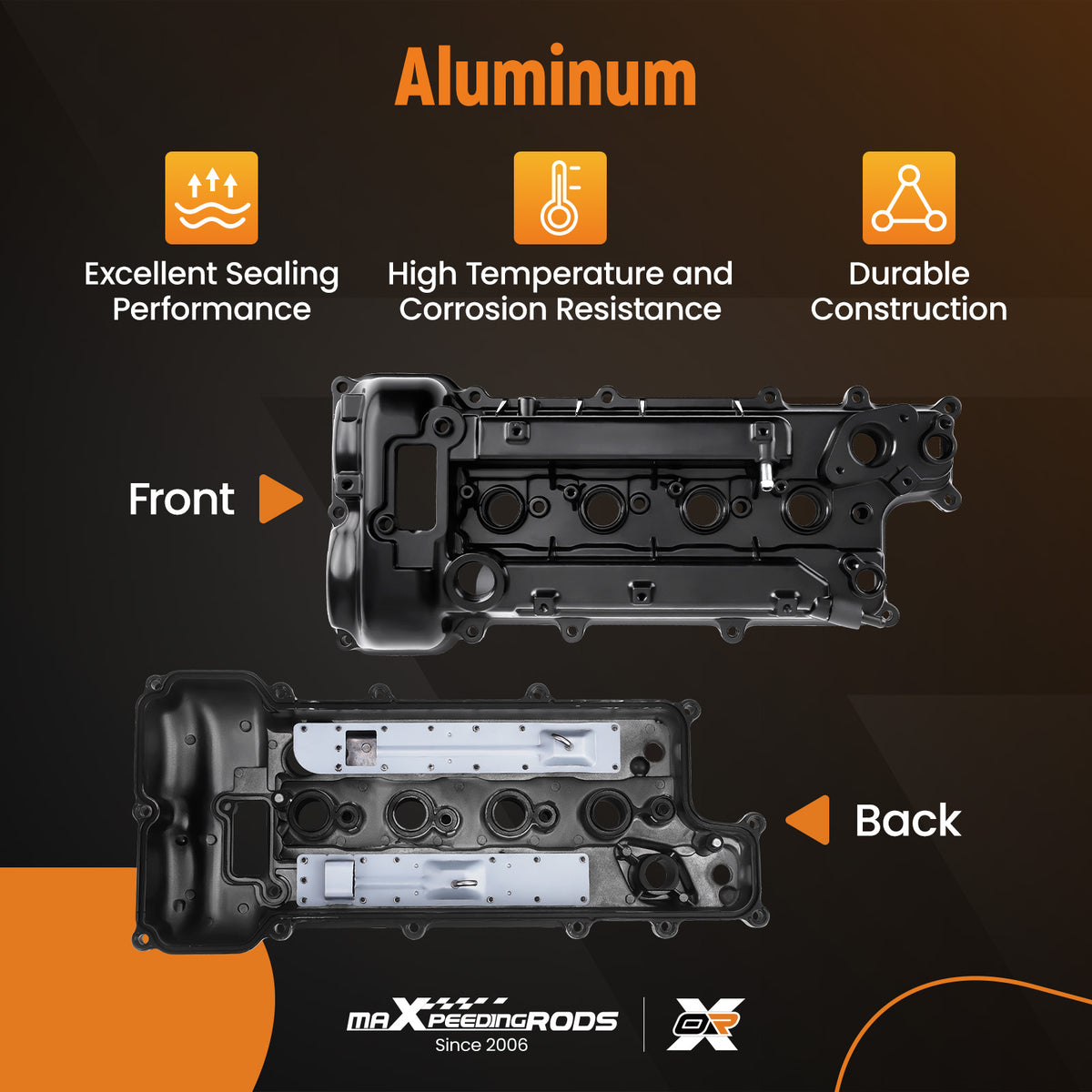 Aluminum Valve Cover Set compatible For Kia 12-19 Rio 16-20 Optima compatible For Hyundai 17-20 Elantra