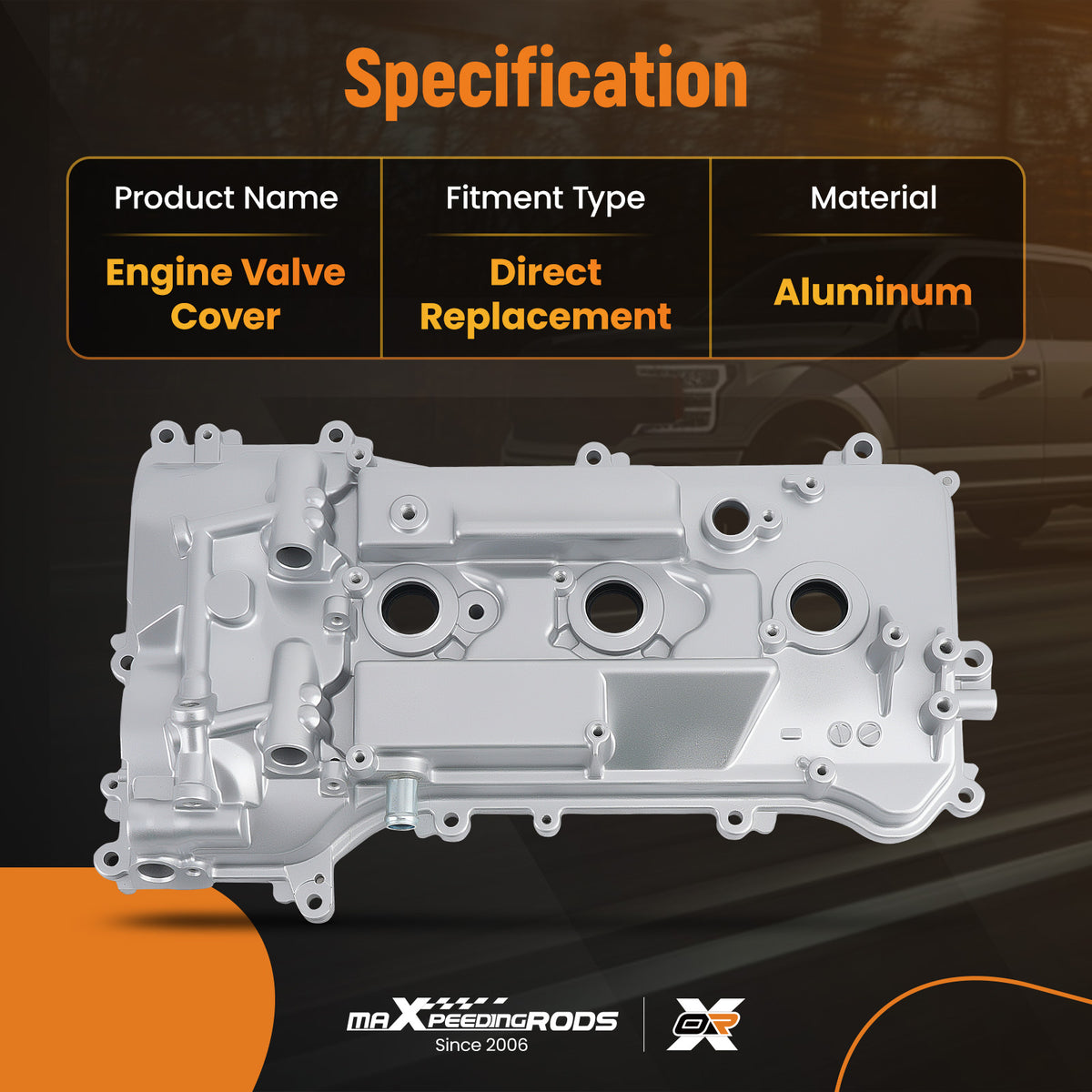 Aluminum Valve Cover compatible For Toyota 2006-2012 compatible For RAV4 and 2007-2017 compatible For Camry