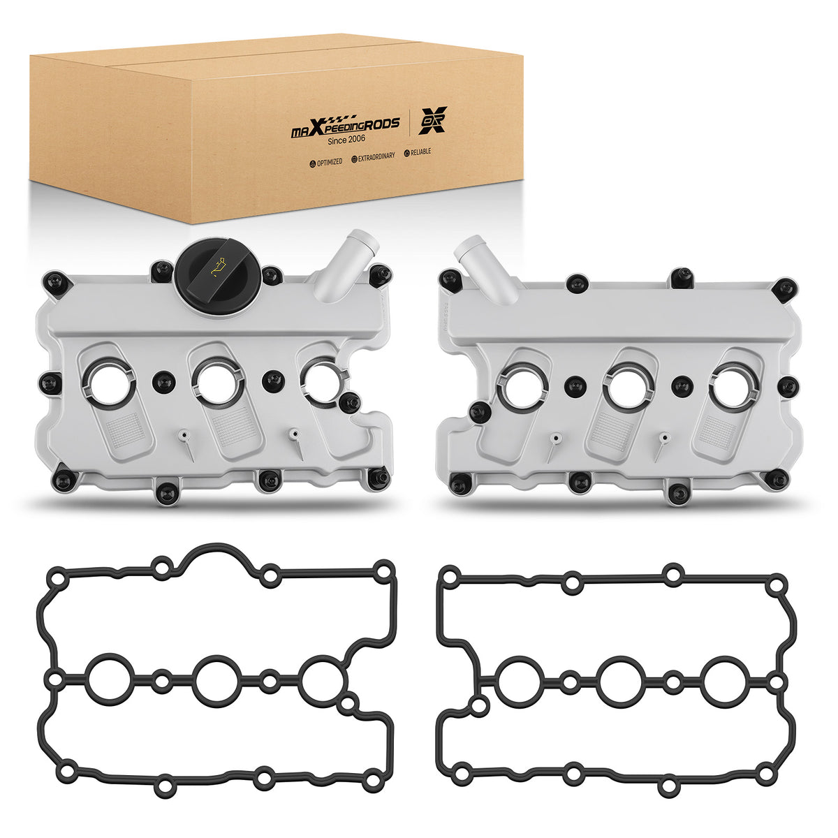 Plastic Valve Cover w/Gasket Gasket compatible For Audi A4 A5 A6 Quattro compatible For VW Touareg V6 3.0L