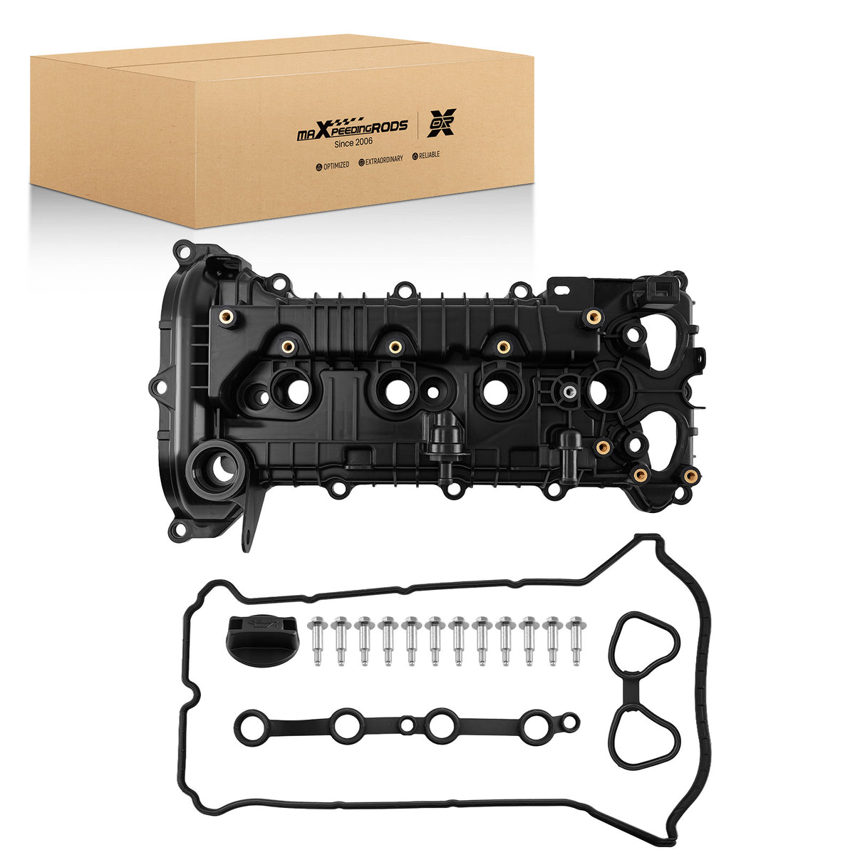 Black Engine Valve Cover compatible For Nissan Kicks HR16DE 132645RB2A w/Grommets
