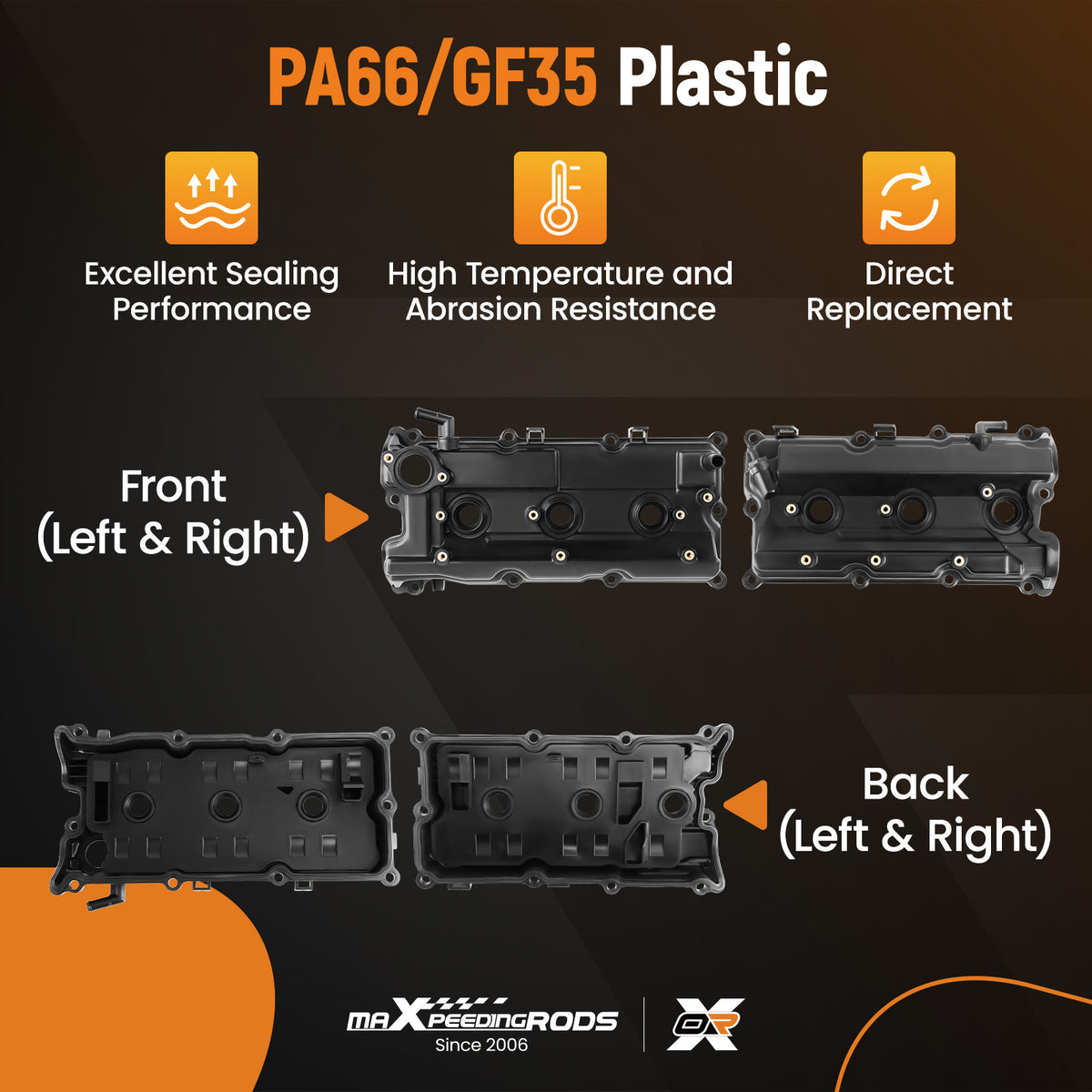 Valve Cover LeftRight w/ Gasket compatible For Nissan Pathfinder compatible For Infiniti QX4 3.5L 02-04