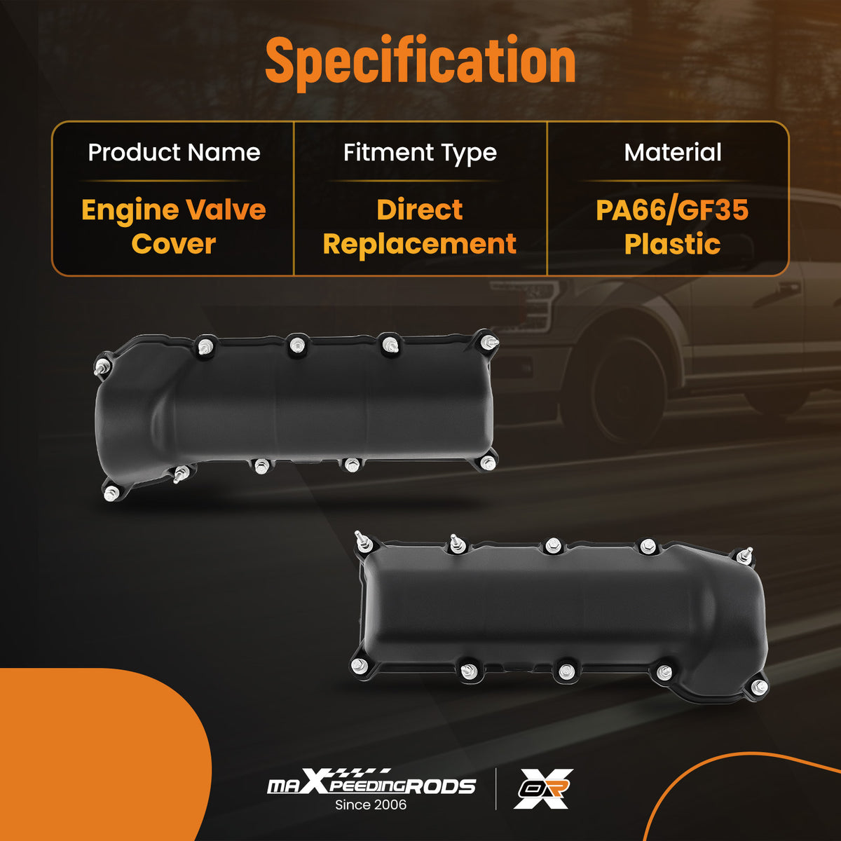 2x Valve Covers Set compatible For Dodge Ram 1500 compatible For Durango Grand Cherokee 3.7L 2002-2012