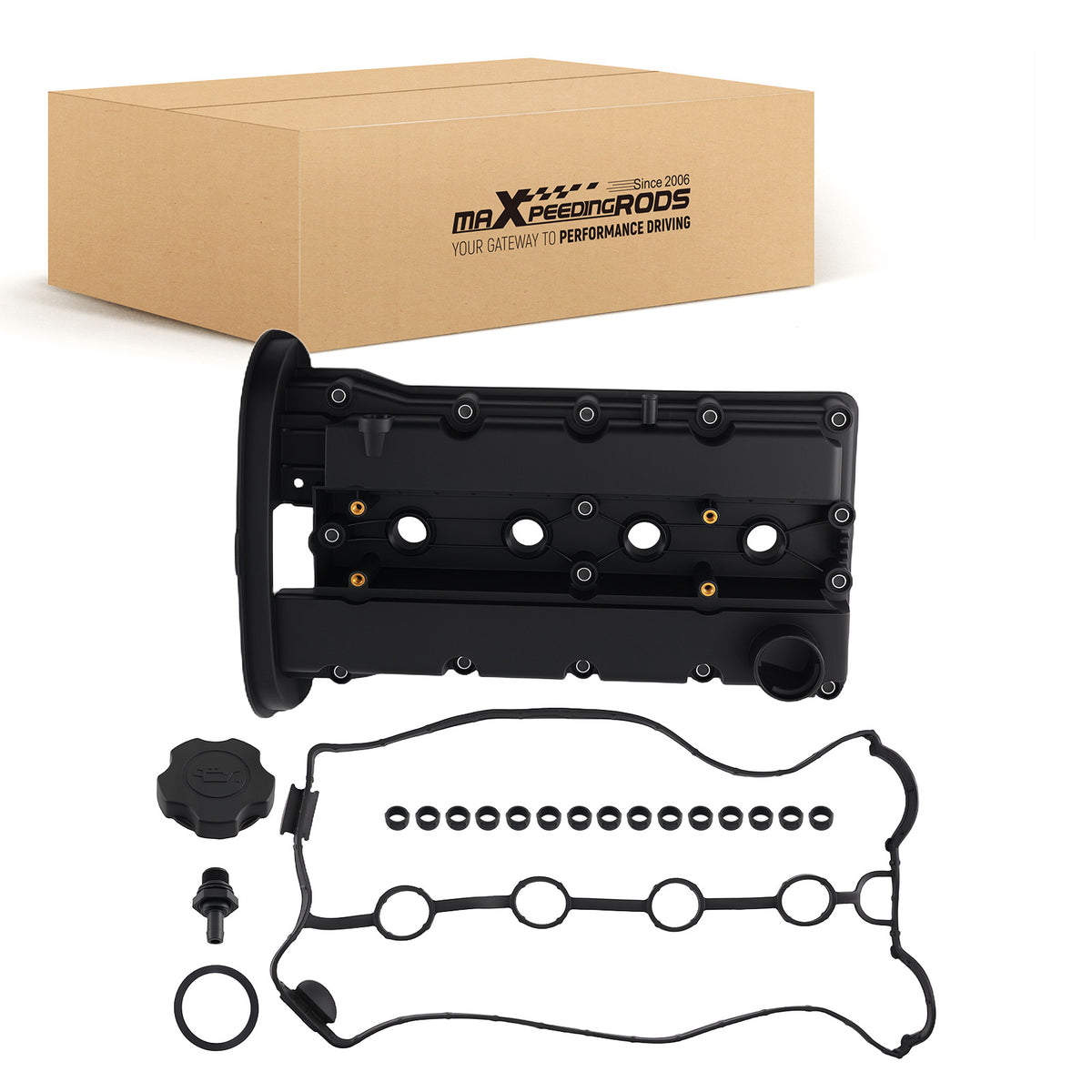 Engine Valve Cover Black compatible For Chevrolet Aveo 1.6L 08-17 25192208i