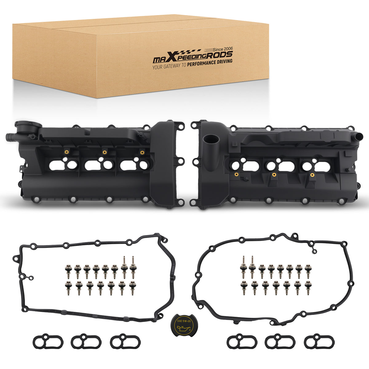 Left & Right Valve Cover compatible For Land Rover Range Rover Sport 3.0L 2014-2019