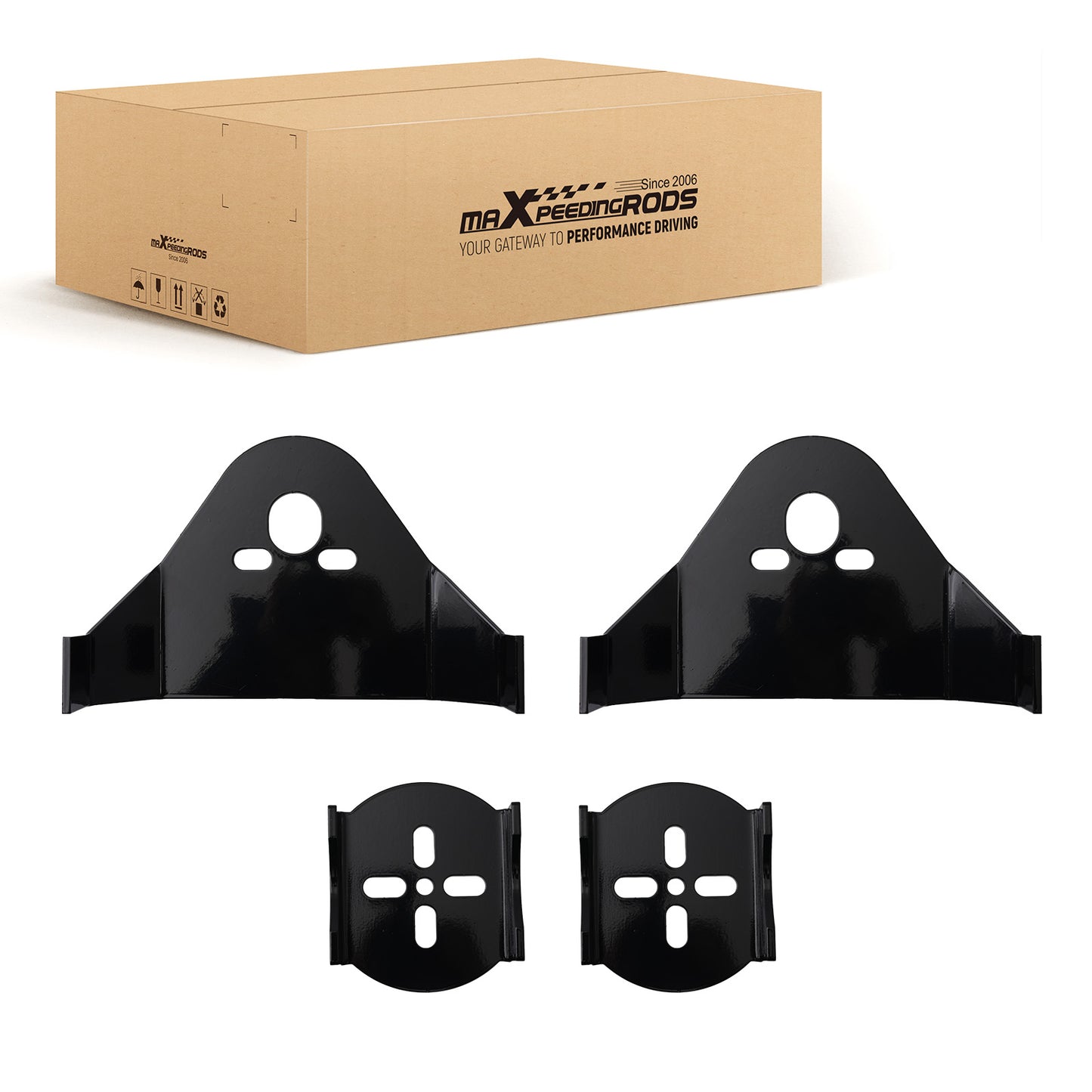 4PCS Black Rear Bag  Mounting Axle Brackets For Pickup Trucks Rat Rods 380mm
