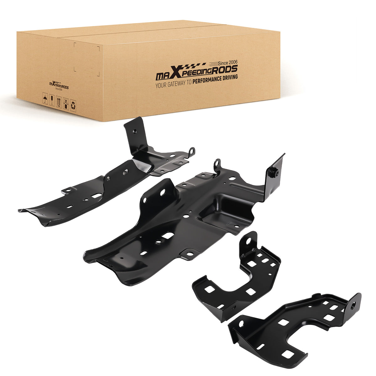 Bumper Bracket Front compatible For Chevrolet Silverado 1500 2019-2021  GM1063125 Black