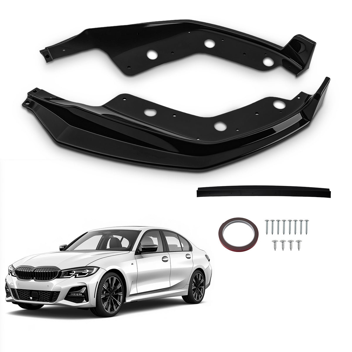 Front Bumper Lip compatible For BMW 3 Series G20 330i M340i M Sport 2019-2021  Body Kit