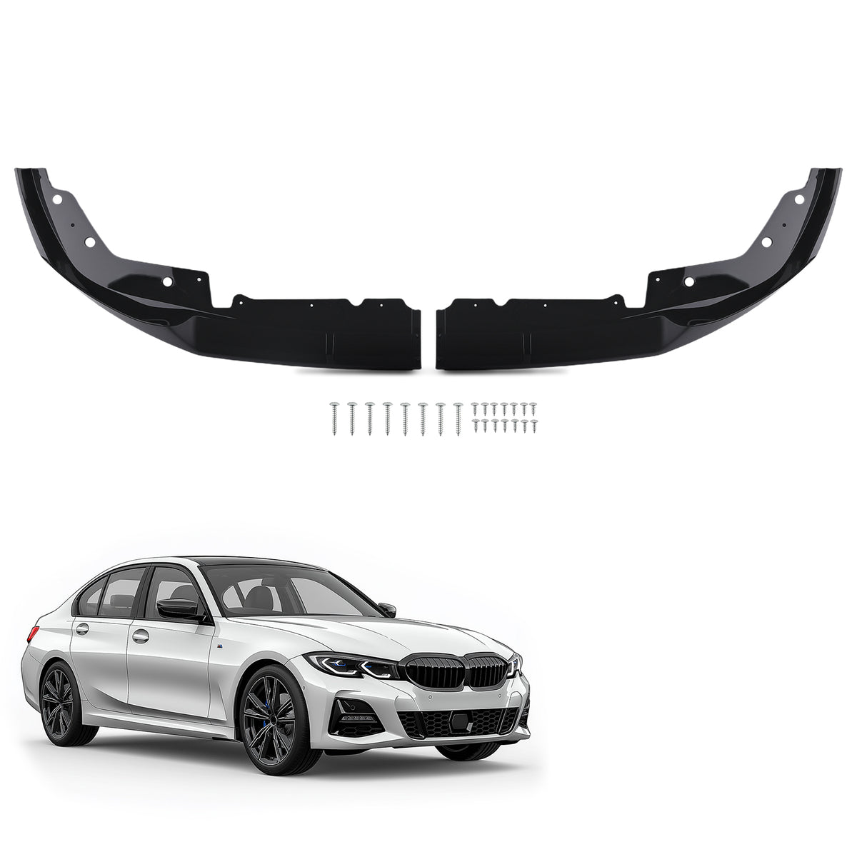 Front Lip Spoiler Gloss Black Compatible For BMW G20 3 Series LCI M340i M Style 2023-2026